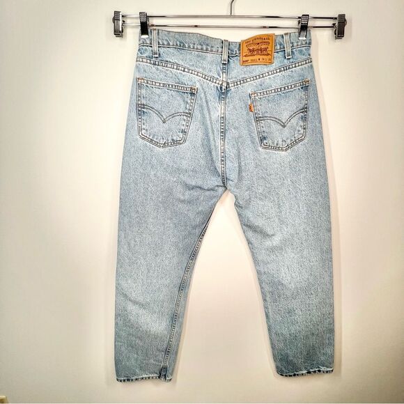 Vtg Levi’s 505 Regular Fit Straight Leg Orange Tab Tagged 34x30 Light Wash 32x30 - Picture 3 of 11